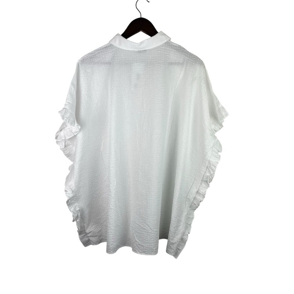 Harshman | Darcy White Seersucker Ruffle Top New - Picture 4 of 10